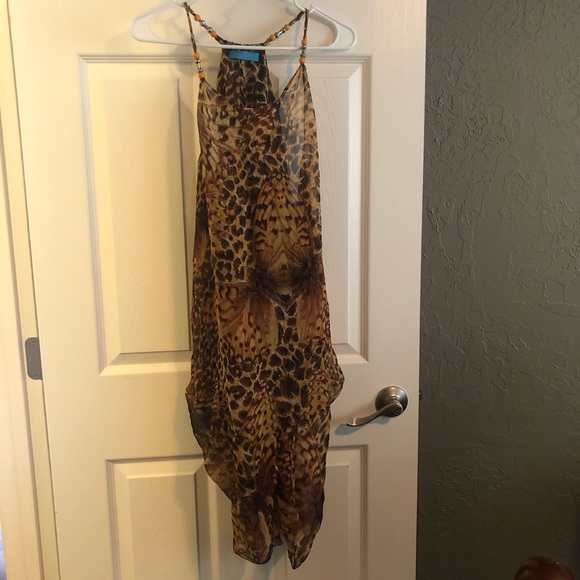 Leopard Print Sheer Coverup - Picture 1 of 4